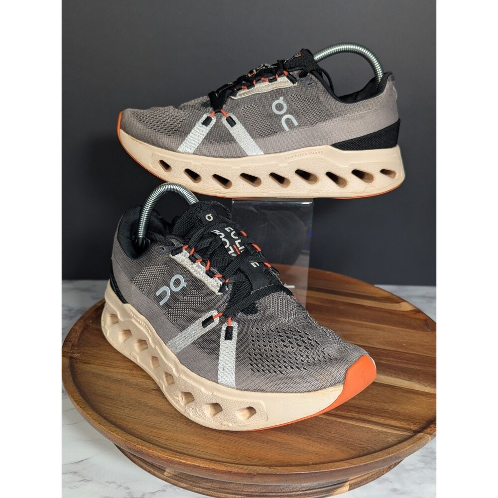 On Cloud Cloudeclipse Grey Orange Max Cushion Running Sneakers Womens US 9.5